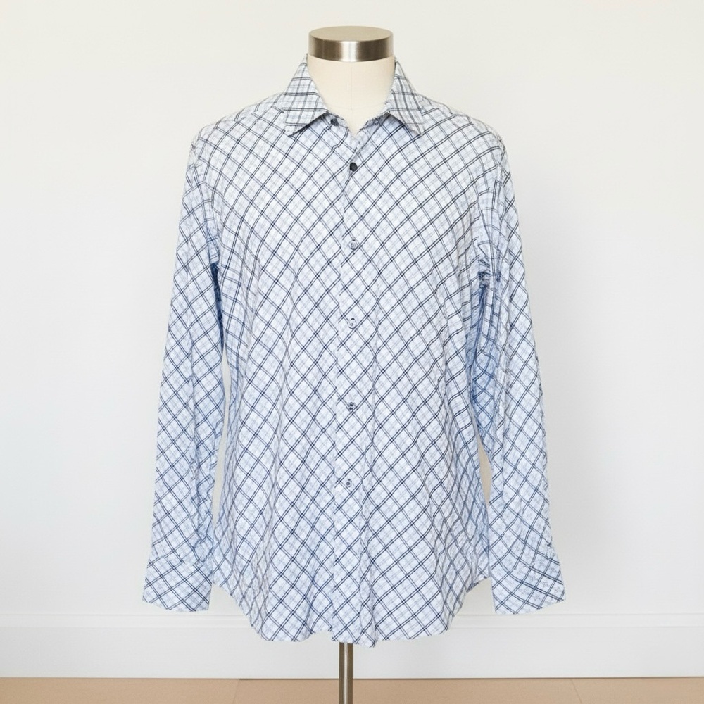 Banana Republic Light Blue Checkered Shirt 🧳